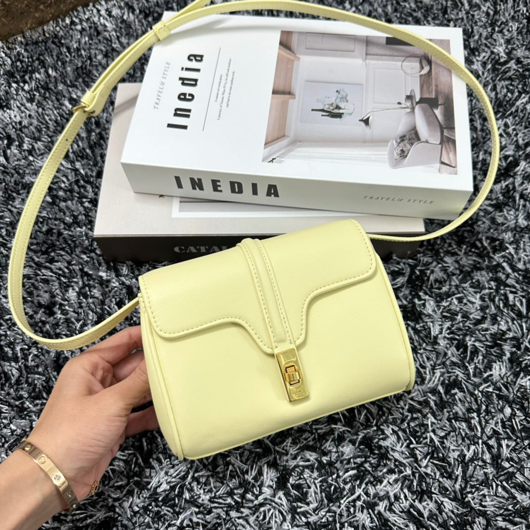 Celine Classic Mini 18 Yellow Pastel Calfskin Bag