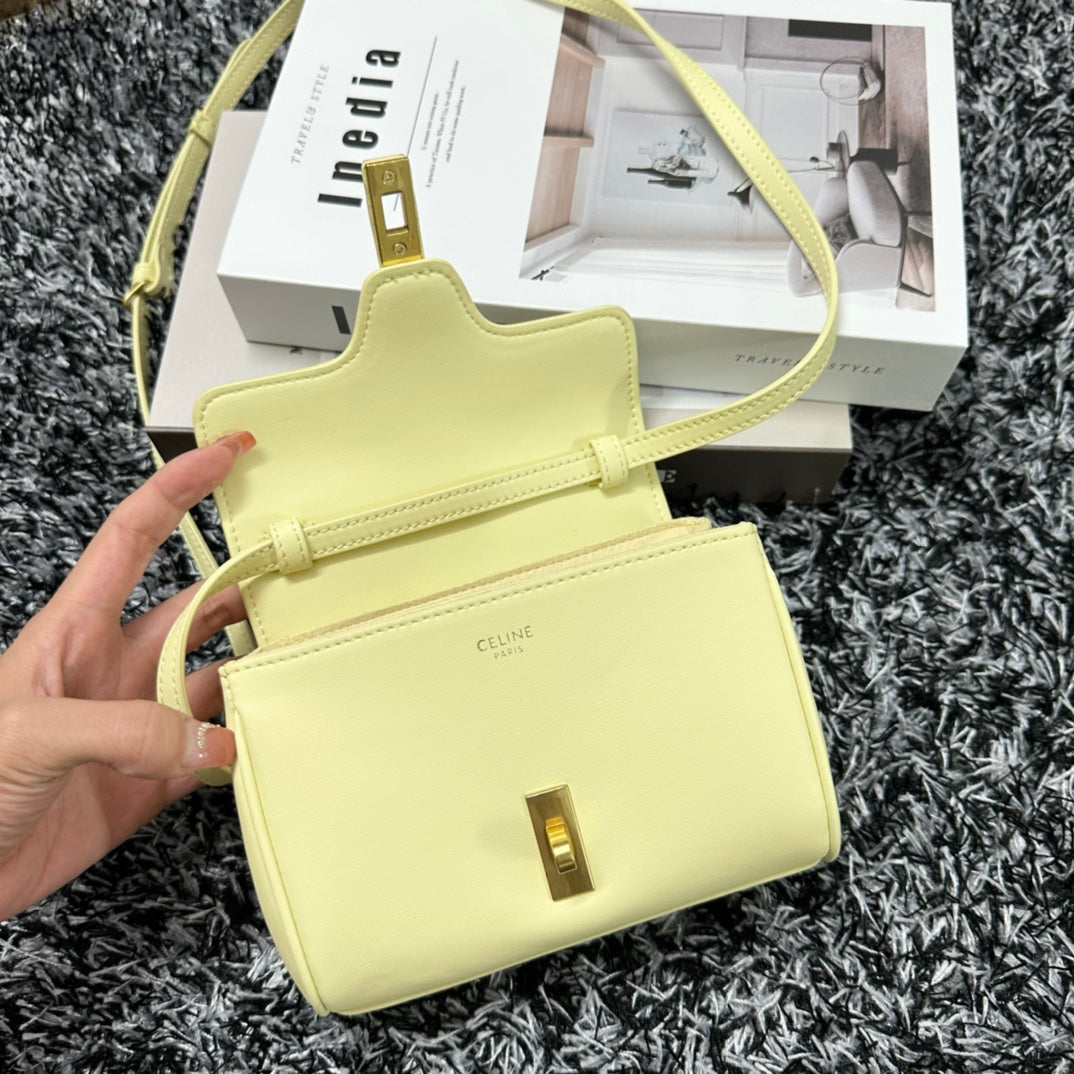 Celine Classic Mini 18 Yellow Pastel Calfskin Bag