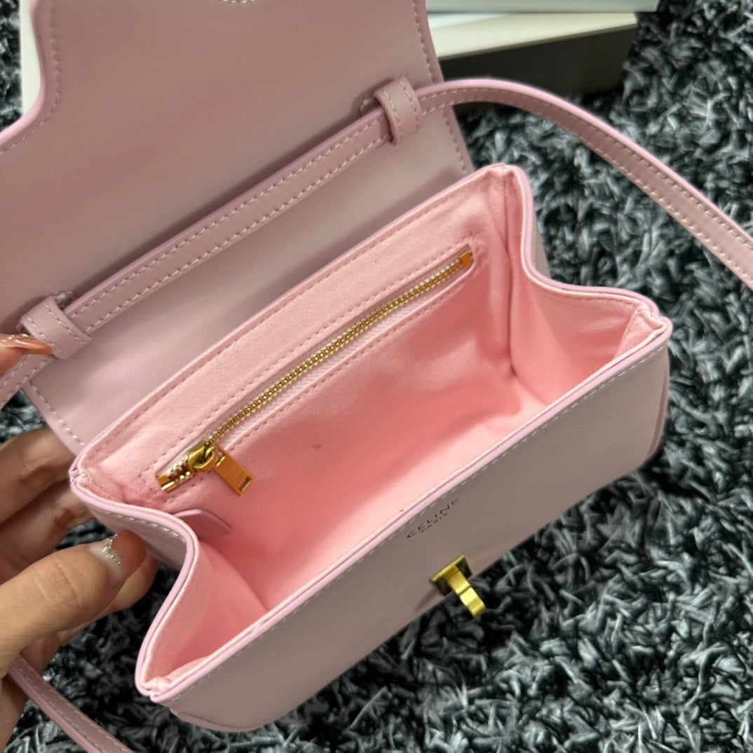 Celine Classic Mini 18 Pink Pastel Calfskin Bag