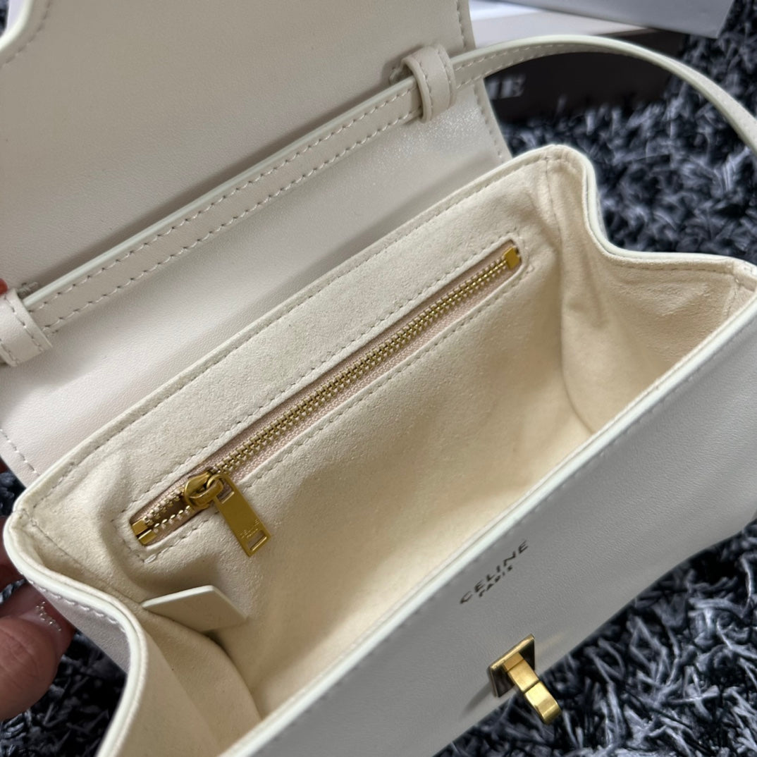 Celine Classic Mini 18 White Calfskin Bag