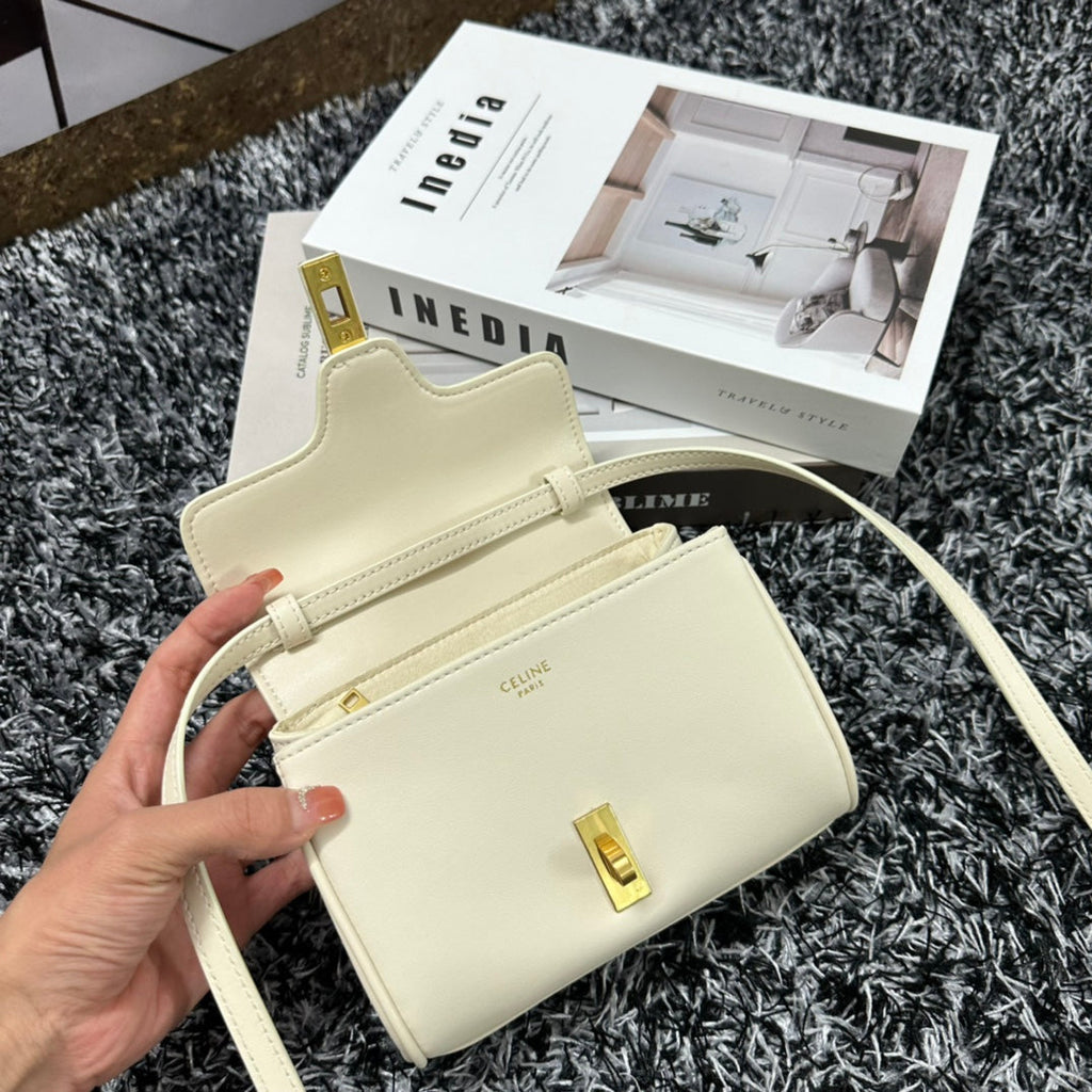 Celine Classic Mini 18 White Calfskin Bag