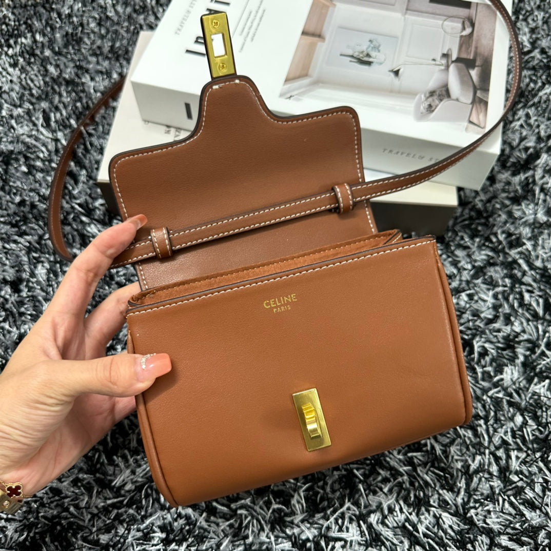 Celine Classic Mini 18 Cinnamon Brown Calfskin Bag