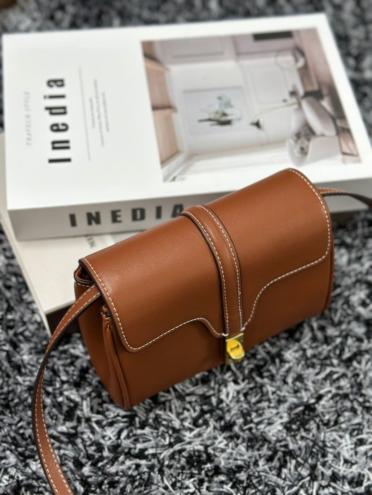 Celine Classic Mini 18 Cinnamon Brown Calfskin Bag