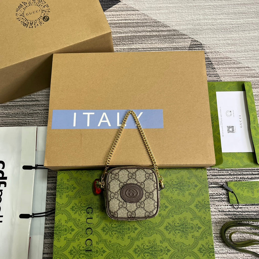 Gucci Supermini 3 Box Bag in Beige Canvas