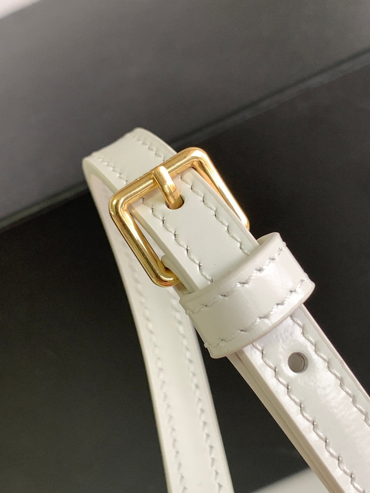 Celine Croque 18 Glossy Calfskin White Bag