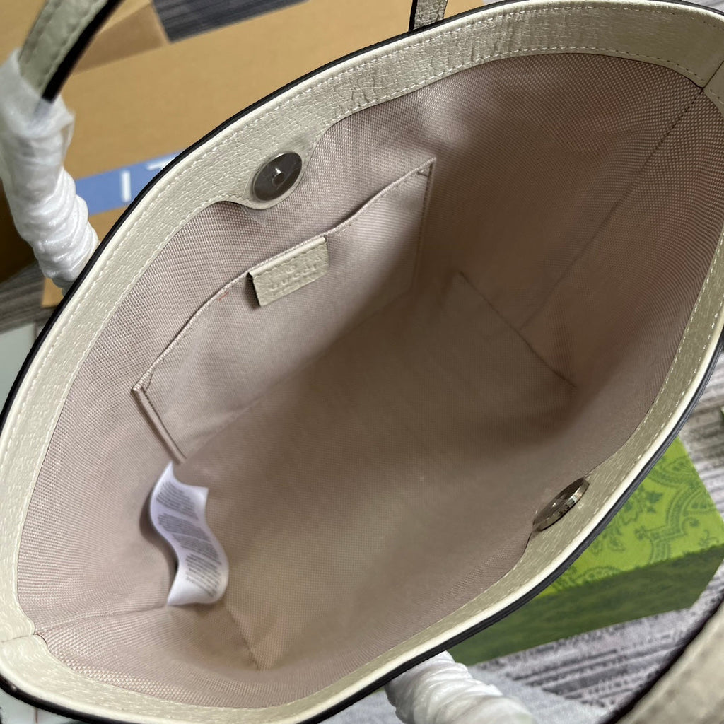 Gucci Small 21 Animal Printed Tote in Beige Canvas