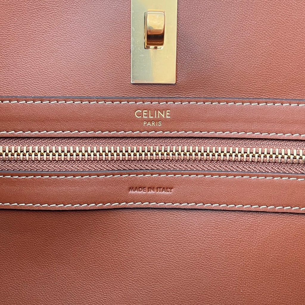 Celine Cabas Triomphe 37 Cinnamon Brown in Smooth Calfskin Bag