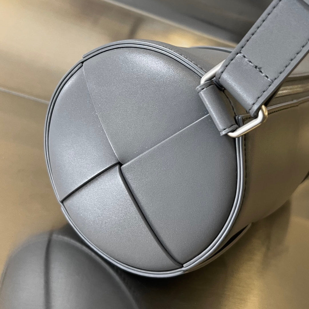 Bottega Veneta Cylinder Cassette 30 in Lava Gray Calfskin Bag