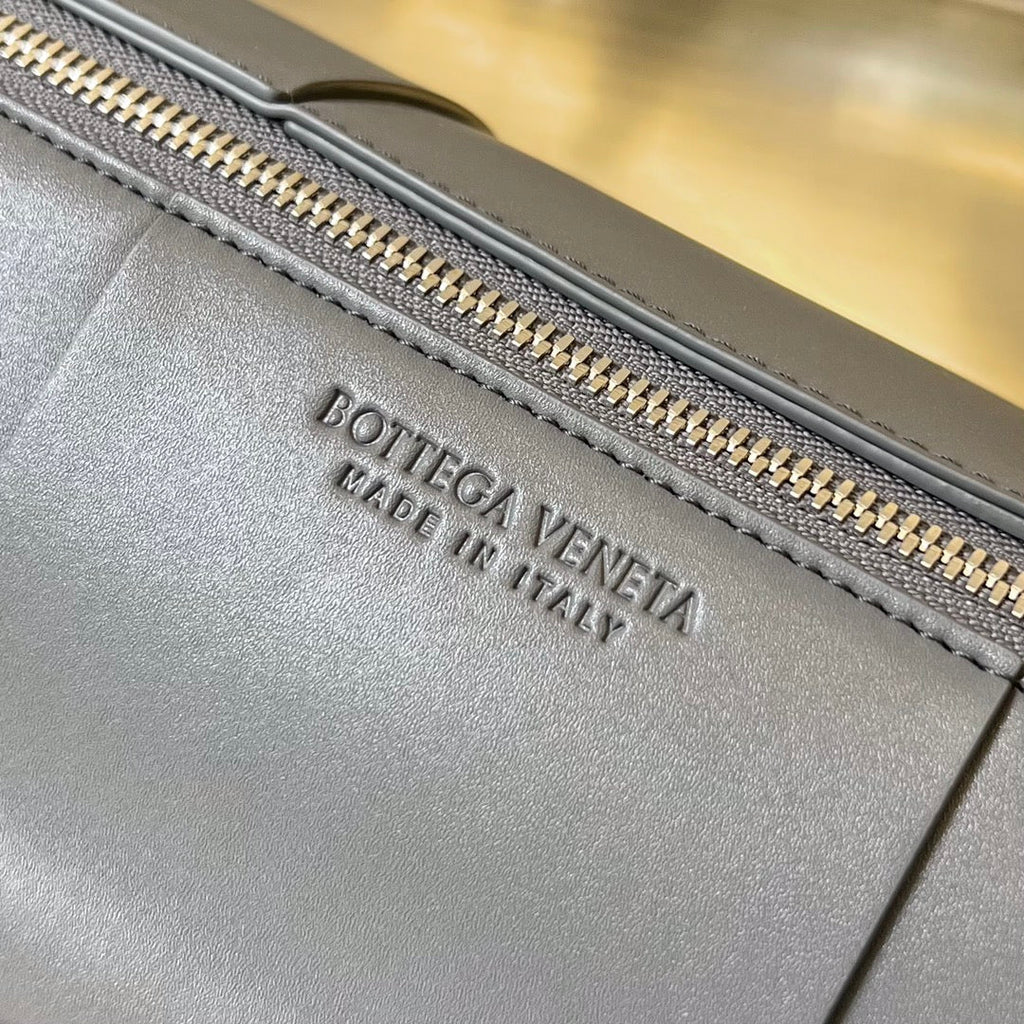Bottega Veneta Cylinder Cassette 30 in Lava Gray Calfskin Bag