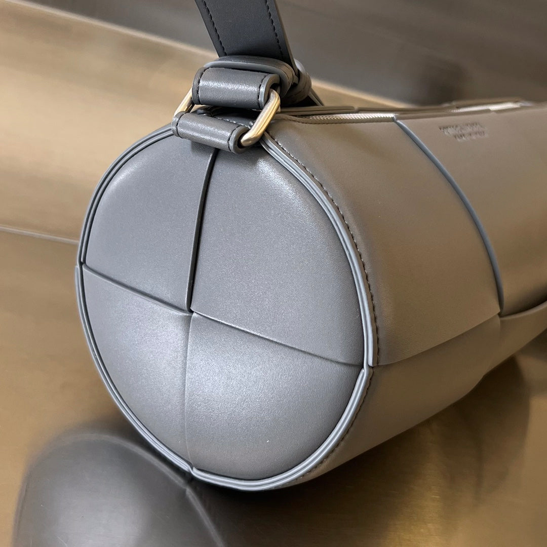 Bottega Veneta Cylinder Cassette 30 in Lava Gray Calfskin Bag