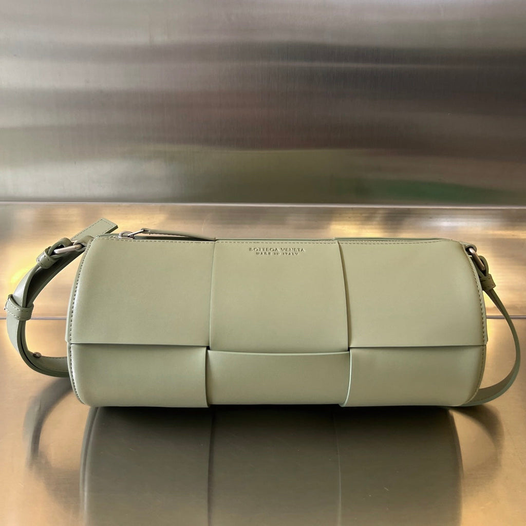Bottega Veneta Cylinder Cassette 30 in Travertine Calfskin Bag
