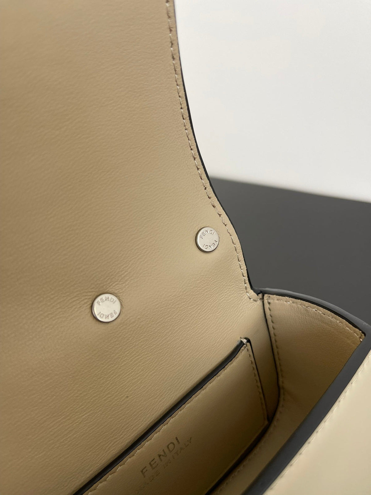 Fendi Mini First Sight 13 Bag in Tan Brown Calfskin with Silver Hardware
