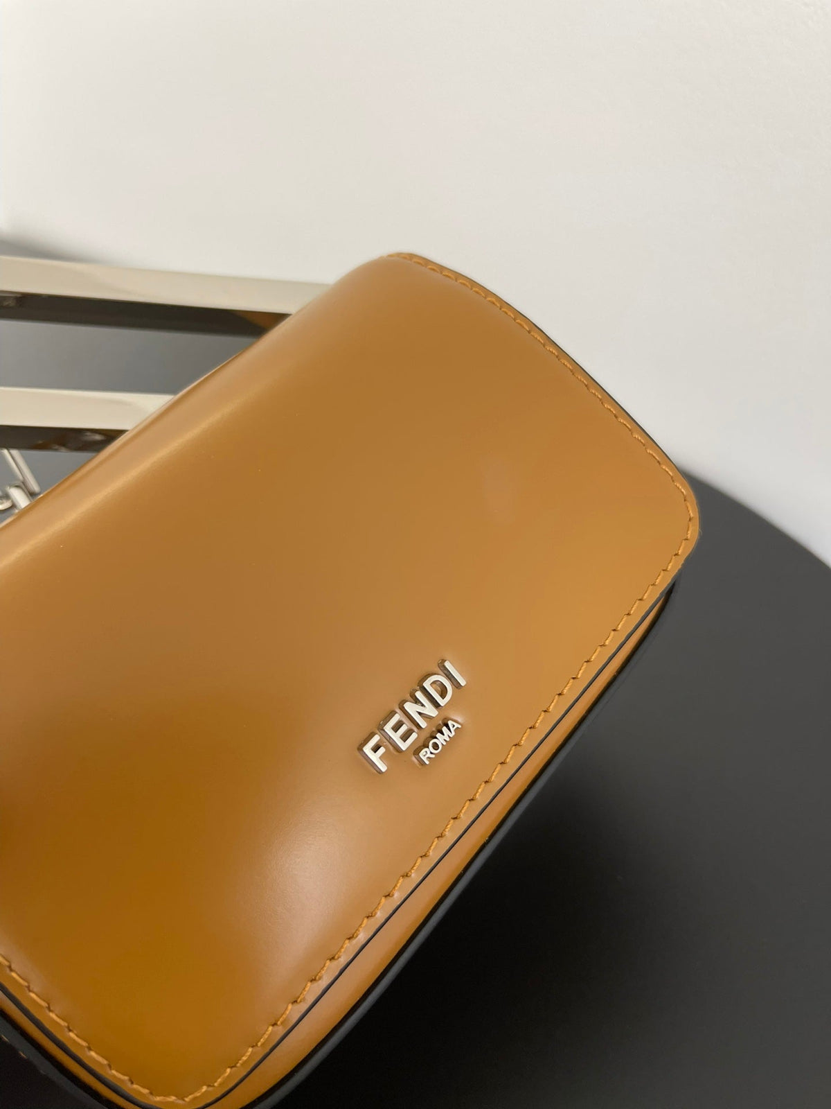Fendi Mini First Sight 13 Bag in Copper Brown Calfskin with Silver Hardware
