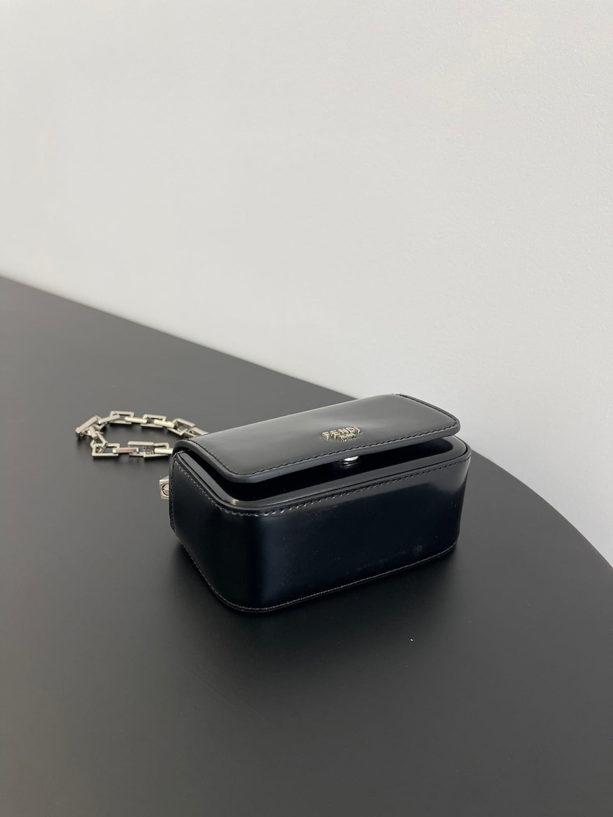 Fendi Mini First Sight 13 Bag in Black Calfskin with Silver Hardware