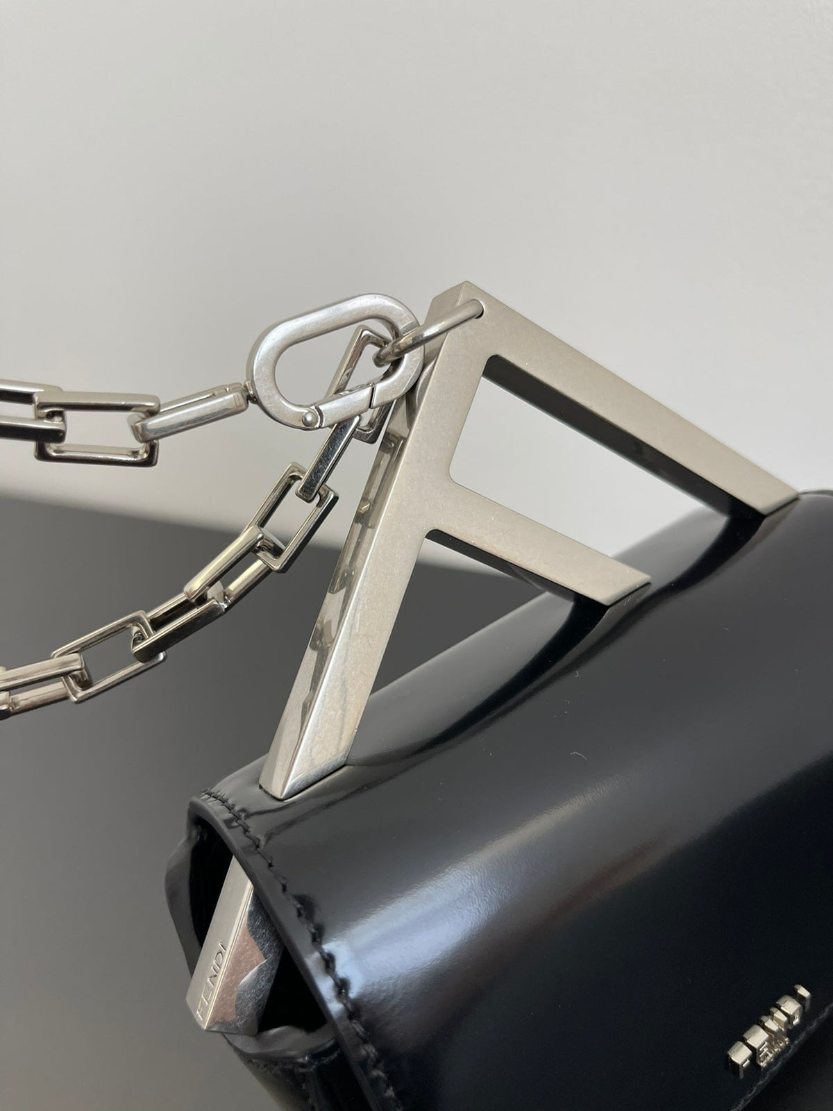 Fendi Mini First Sight 13 Bag in Black Calfskin with Silver Hardware