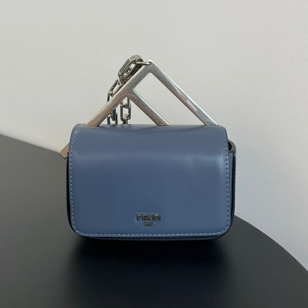 Fendi Mini First Sight 13 Bag in Pigeon Blue Calfskin with Silver Hardware