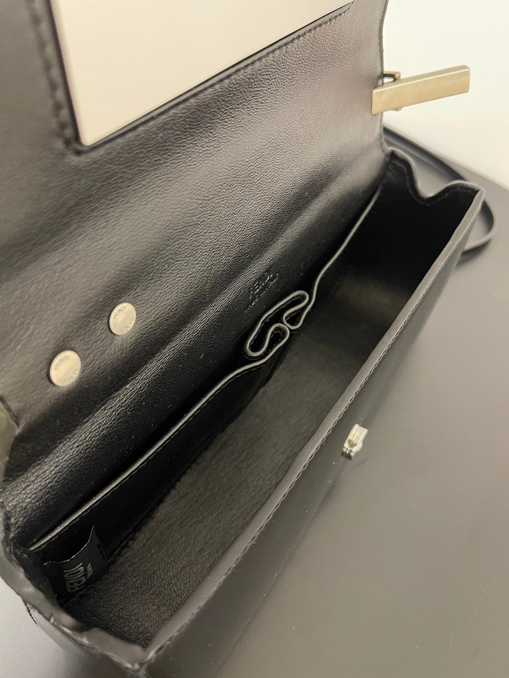 Fendi Mini First Sight 23 Bag in Black Calfskin with Silver Hardware