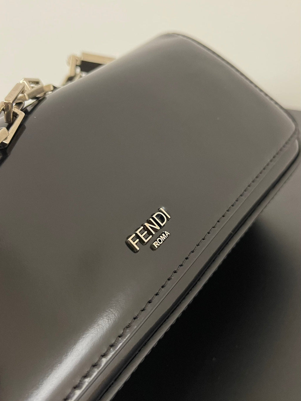 Fendi Mini First Sight 23 Bag in Black Calfskin with Silver Hardware