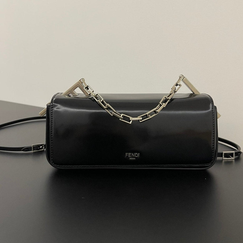Fendi Mini First Sight 23 Bag in Black Calfskin with Silver Hardware