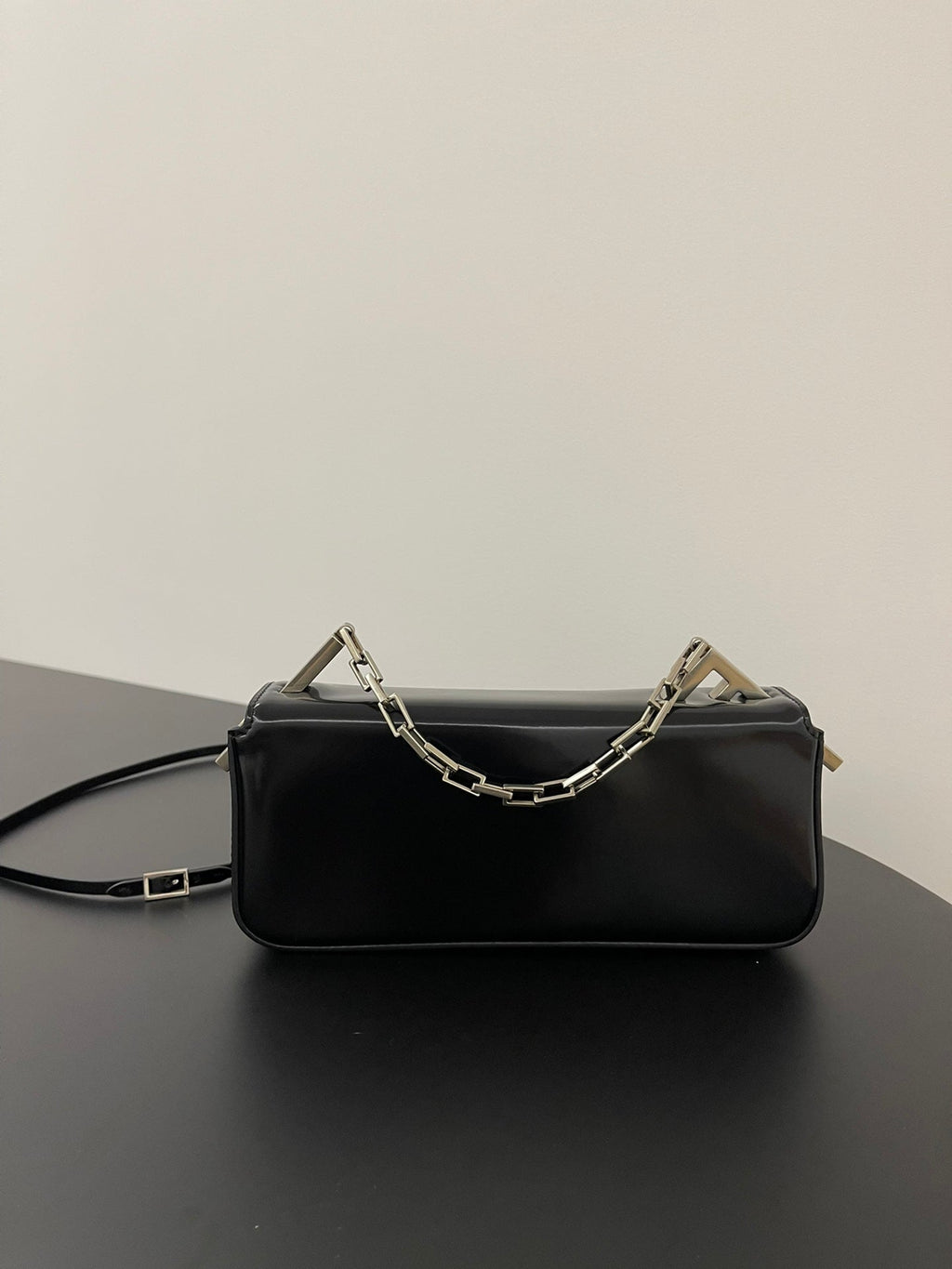 Fendi Mini First Sight 23 Bag in Black Calfskin with Silver Hardware