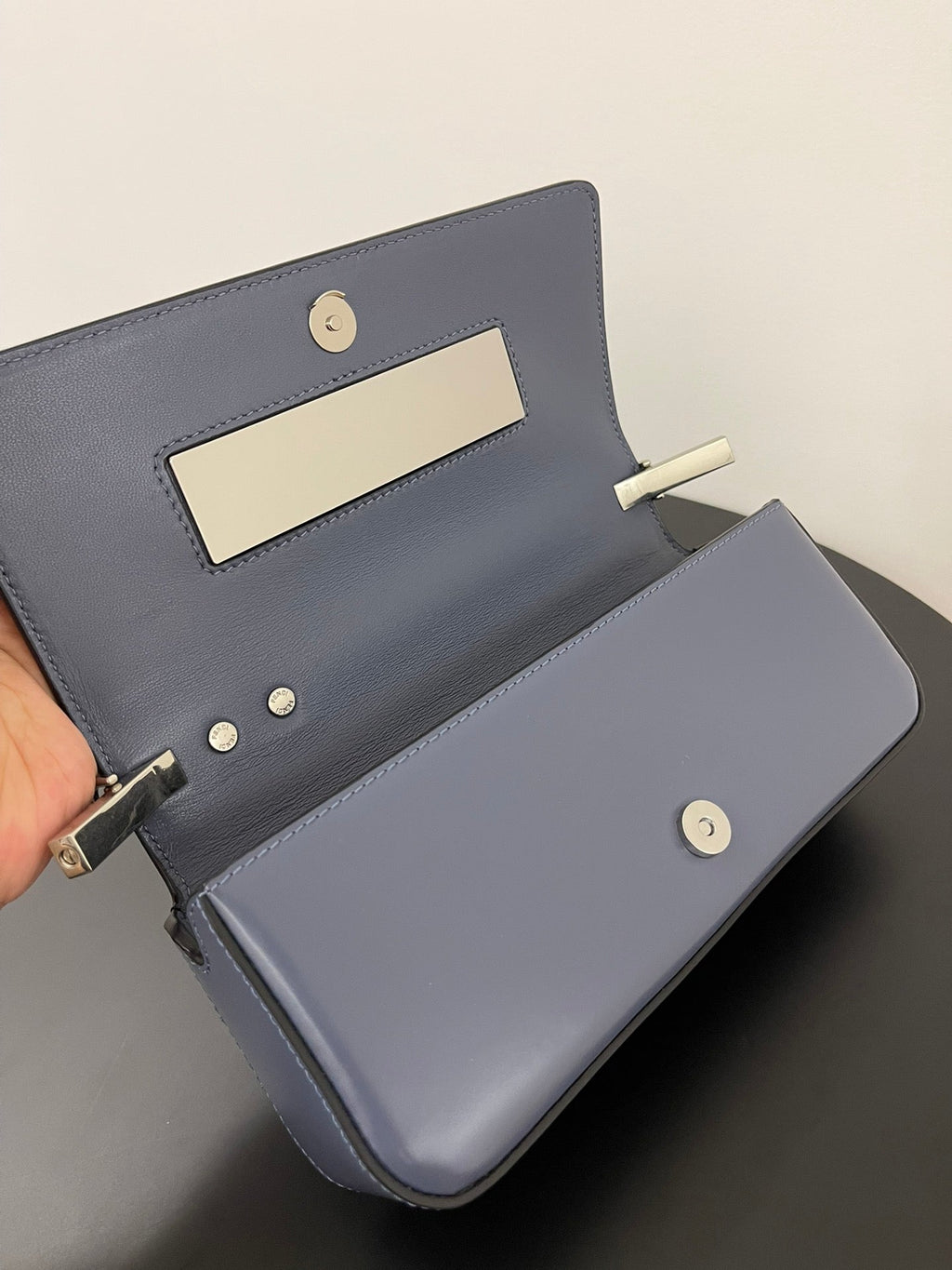 Fendi Mini First Sight 23 Bag in Indigo Blue Calfskin with Silver Hardware