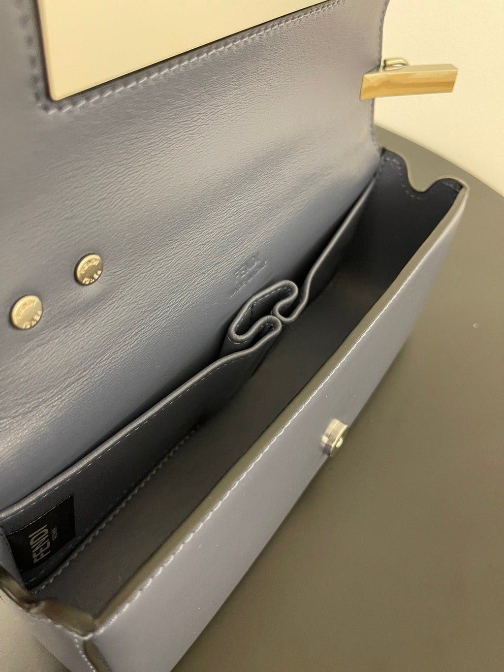 Fendi Mini First Sight 23 Bag in Indigo Blue Calfskin with Silver Hardware