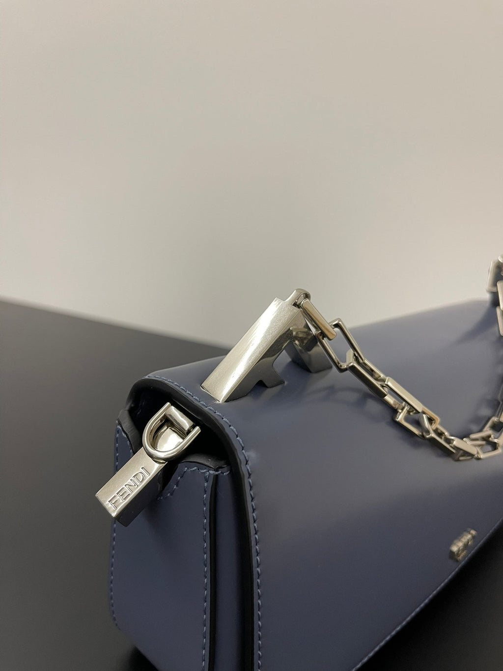 Fendi Mini First Sight 23 Bag in Indigo Blue Calfskin with Silver Hardware
