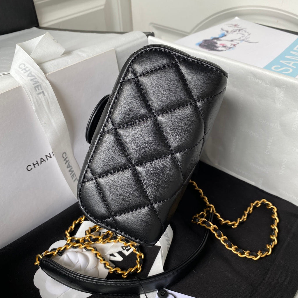 Chanel Small 15 Vanity Case in Black Calfskin Gold Hardware