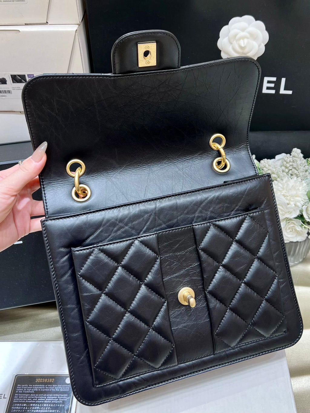 Chanel 25S Medium Flap Bag 25 in Black Calfskin Gold Hardware