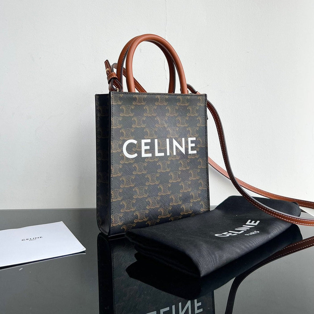 Celine Cabas Triomphe 21 Black Calfskin Tote