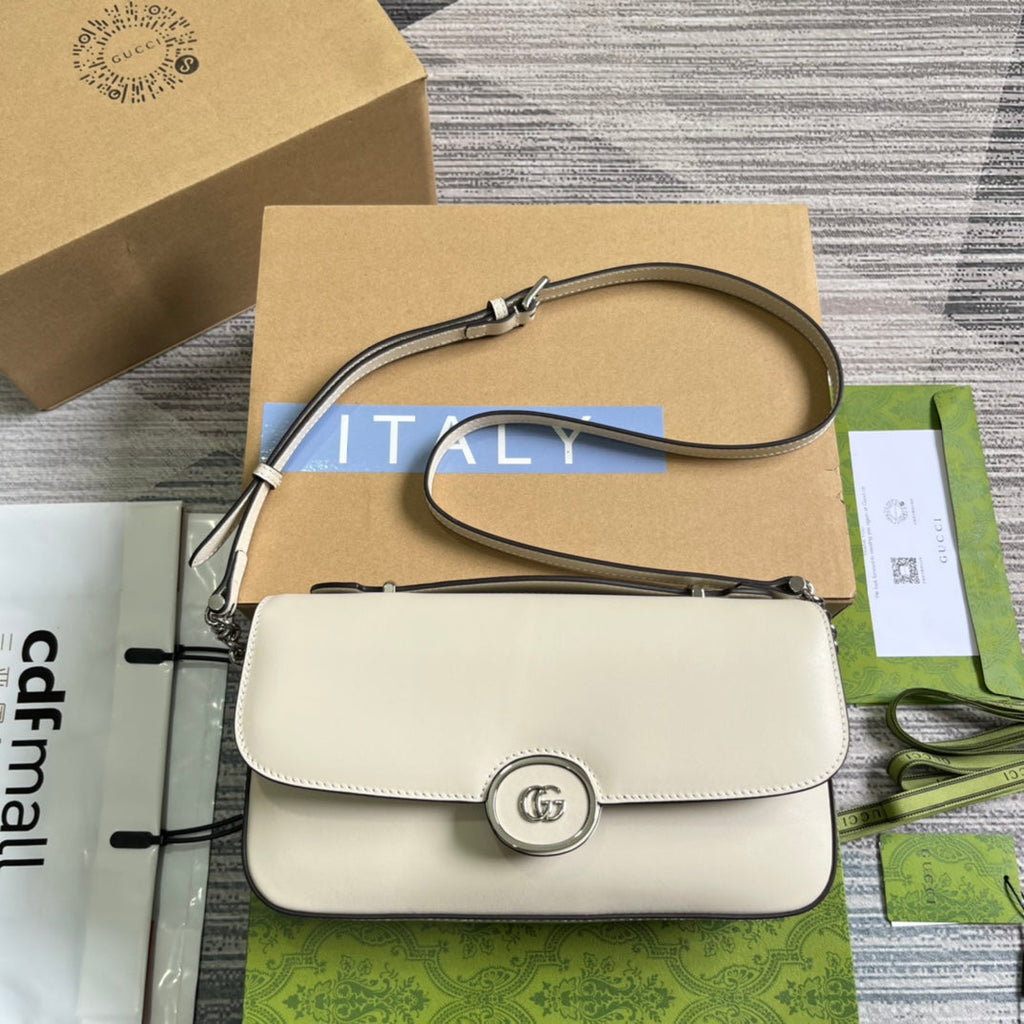 Gucci Small 27 Handbag in White Calfskin