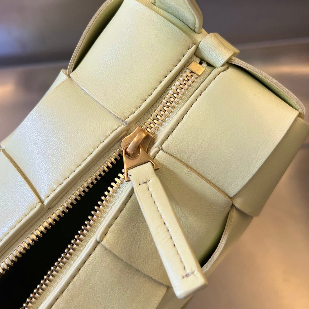 Bottega Veneta Brick Cassette 28 in Pastel Yellow Calfskin Bag