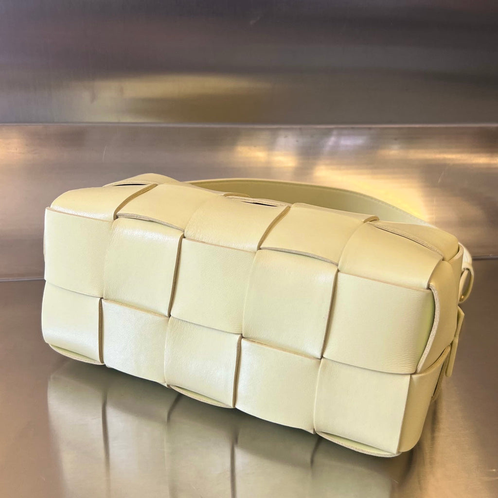 Bottega Veneta Brick Cassette 28 in Pastel Yellow Calfskin Bag