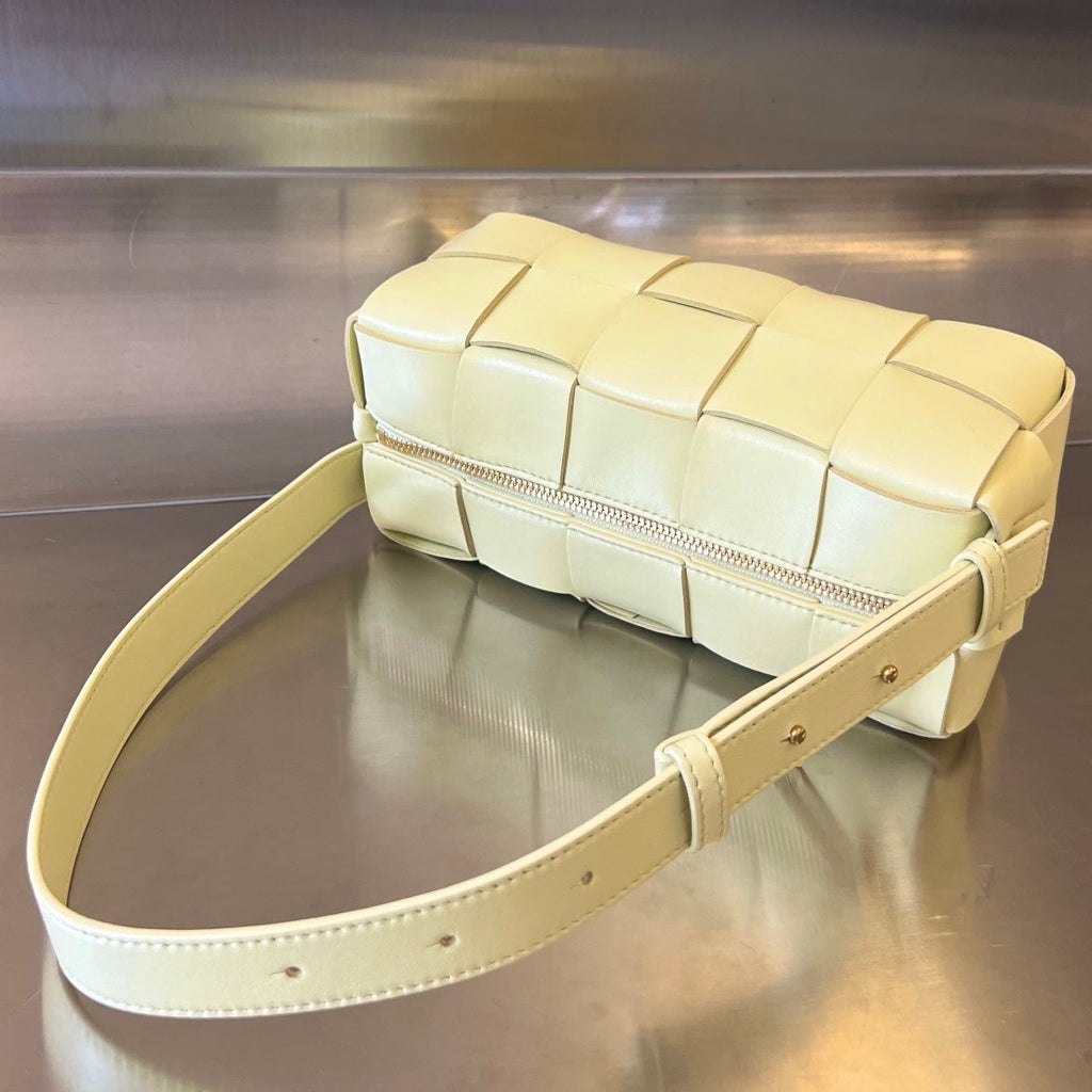 Bottega Veneta Brick Cassette 28 in Pastel Yellow Calfskin Bag