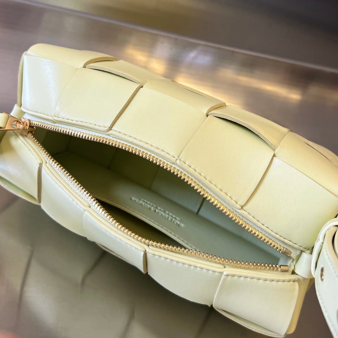 Bottega Veneta Brick Cassette 28 in Pastel Yellow Calfskin Bag