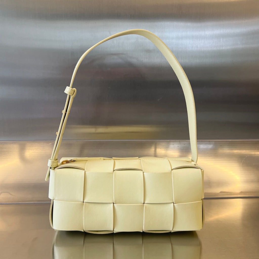 Bottega Veneta Brick Cassette 28 in Pastel Yellow Calfskin Bag
