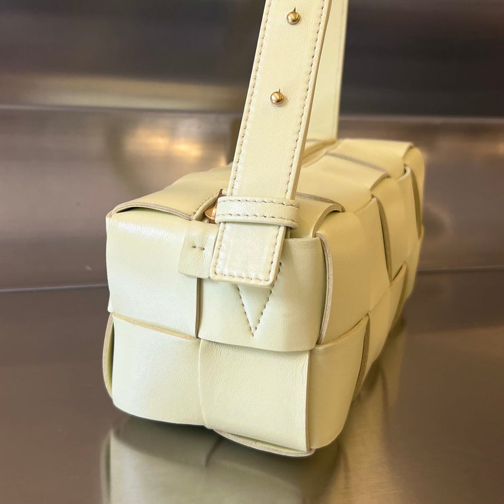Bottega Veneta Brick Cassette 28 in Pastel Yellow Calfskin Bag
