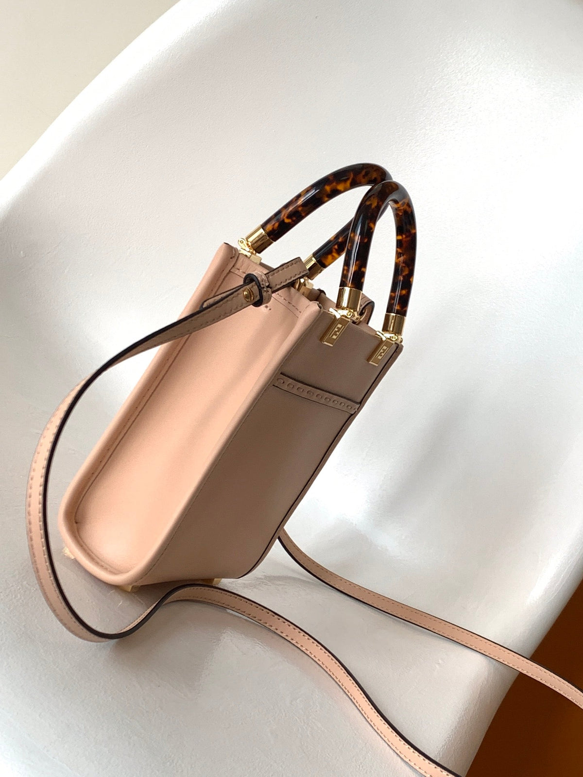 Fendi Fend Mini Sunshine Shopper Bag 18 Peach Leather