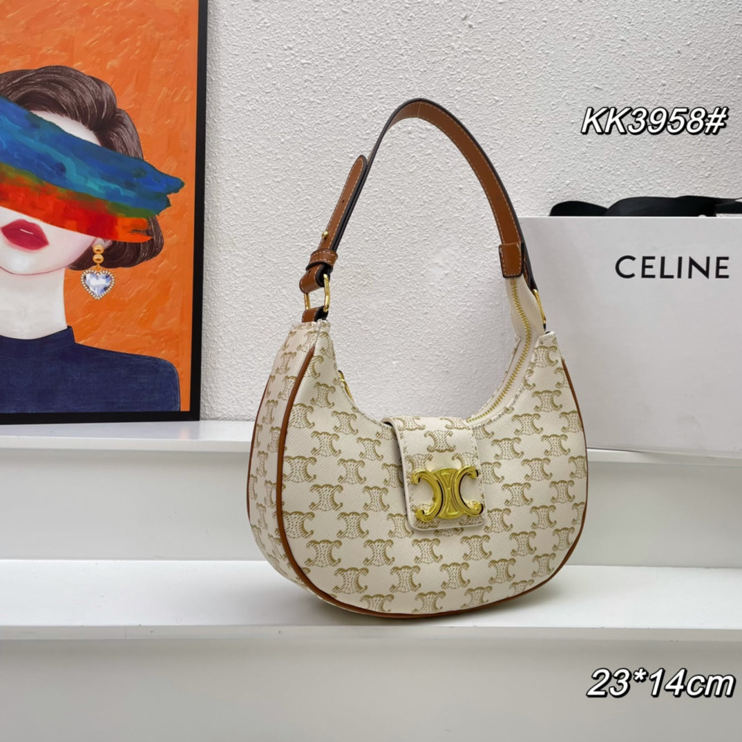 Celine 23 Calfskin Bag White Caro