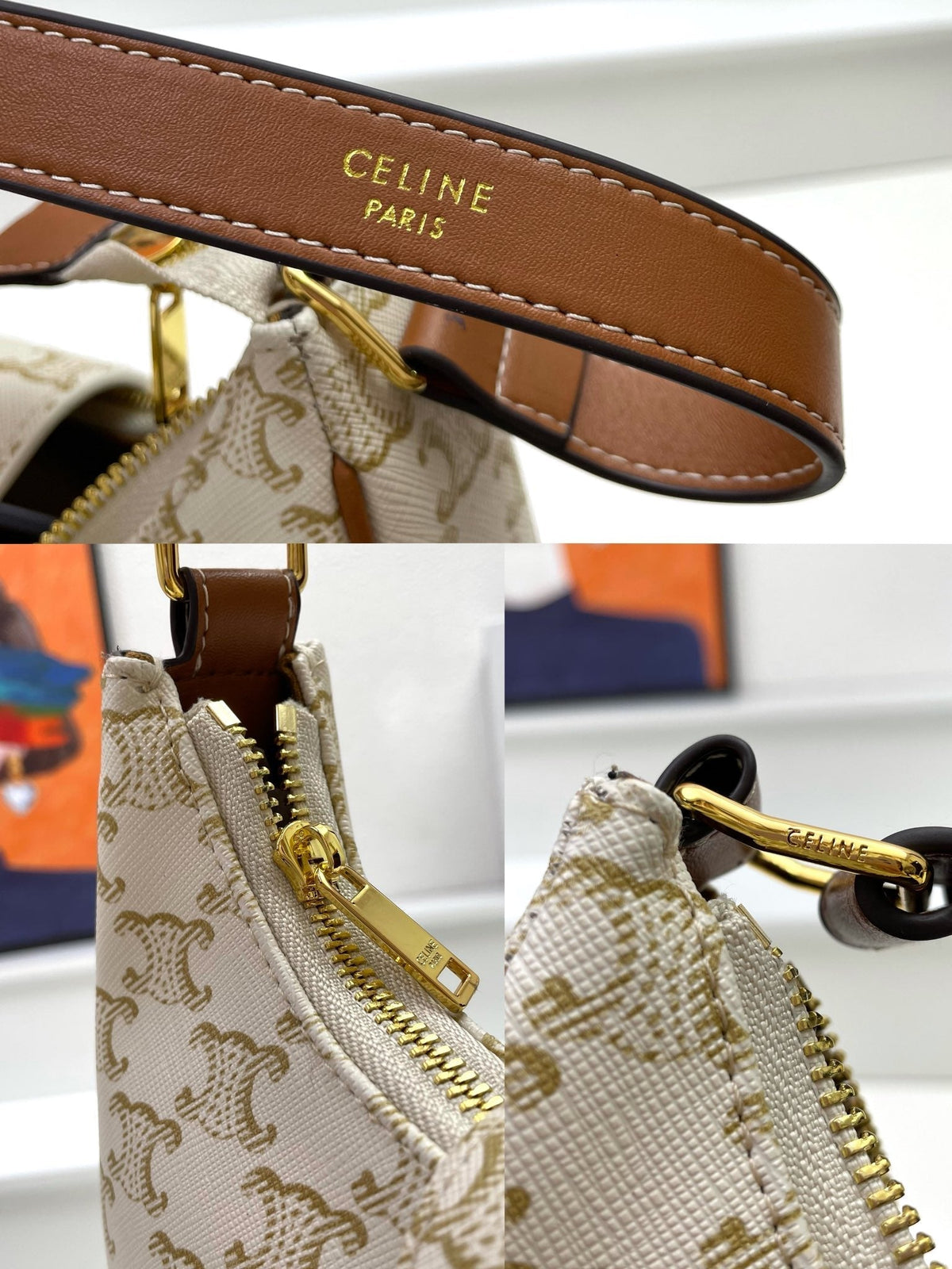 Celine 23 Calfskin Bag White Caro