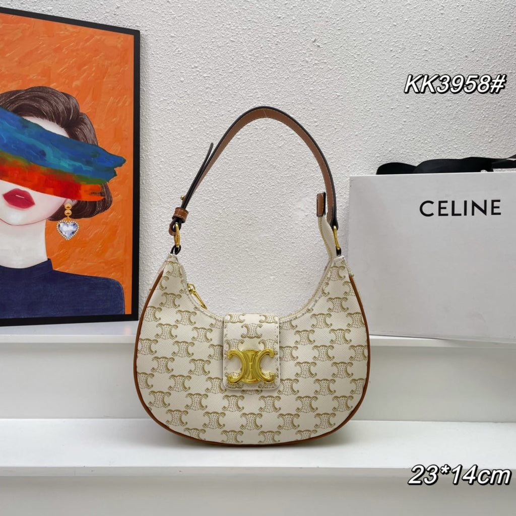 Celine 23 Calfskin Bag White Caro