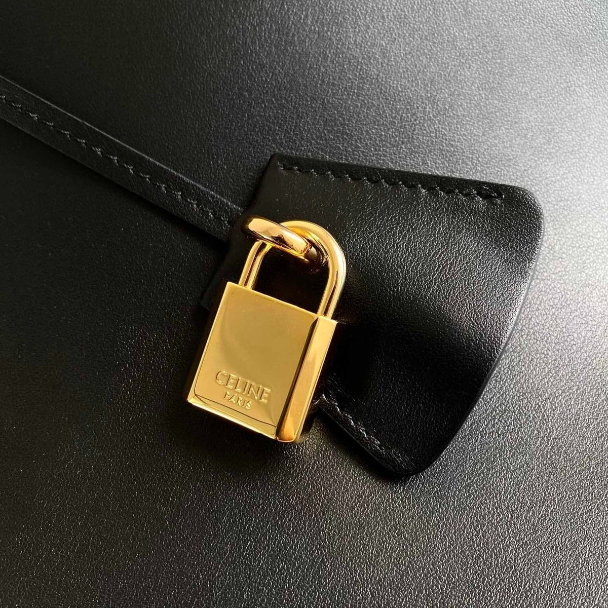 Celine Cabas Triomphe 37 Black in Smooth Calfskin Bag