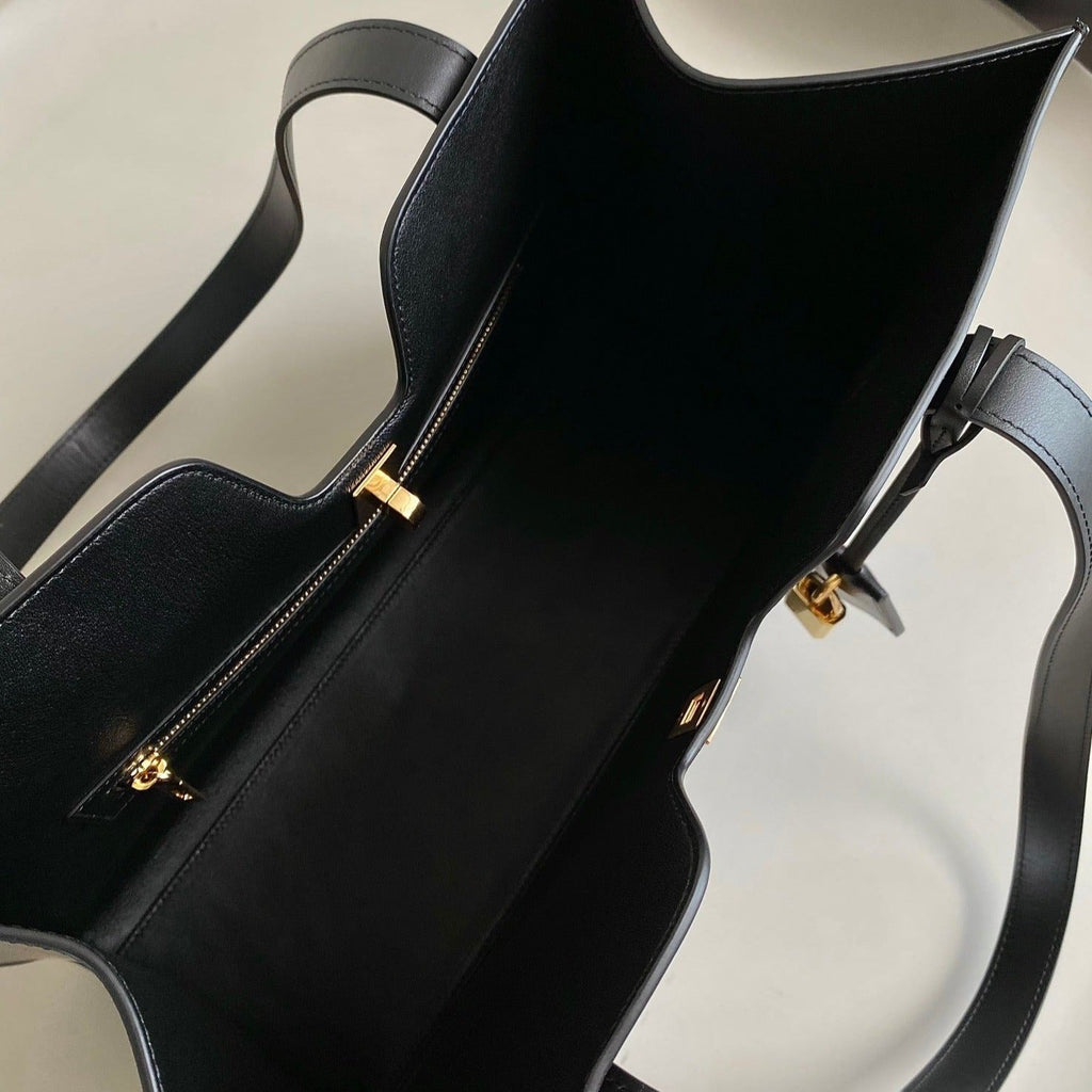 Celine Cabas Triomphe 37 Black in Smooth Calfskin Bag