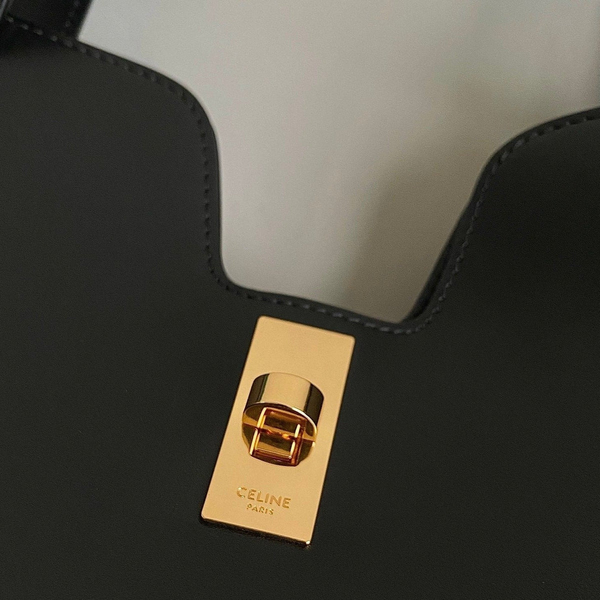 Celine Cabas Triomphe 37 Black in Smooth Calfskin Bag