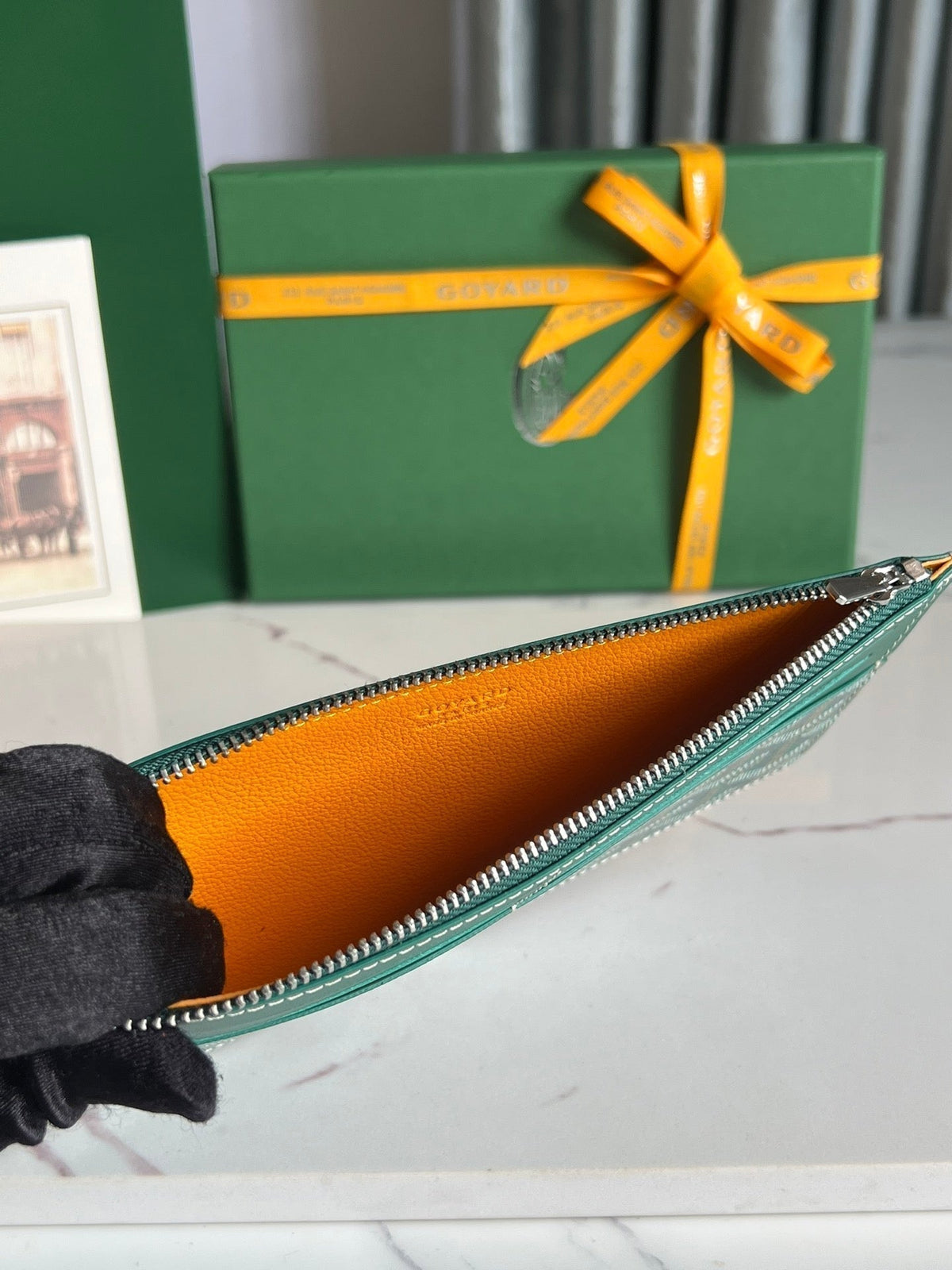 Goyard Insert Louise 21 in Green Goyardine Canvas Bag