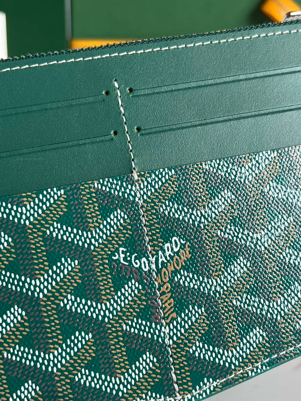 Goyard Insert Louise 21 in Green Goyardine Canvas Bag