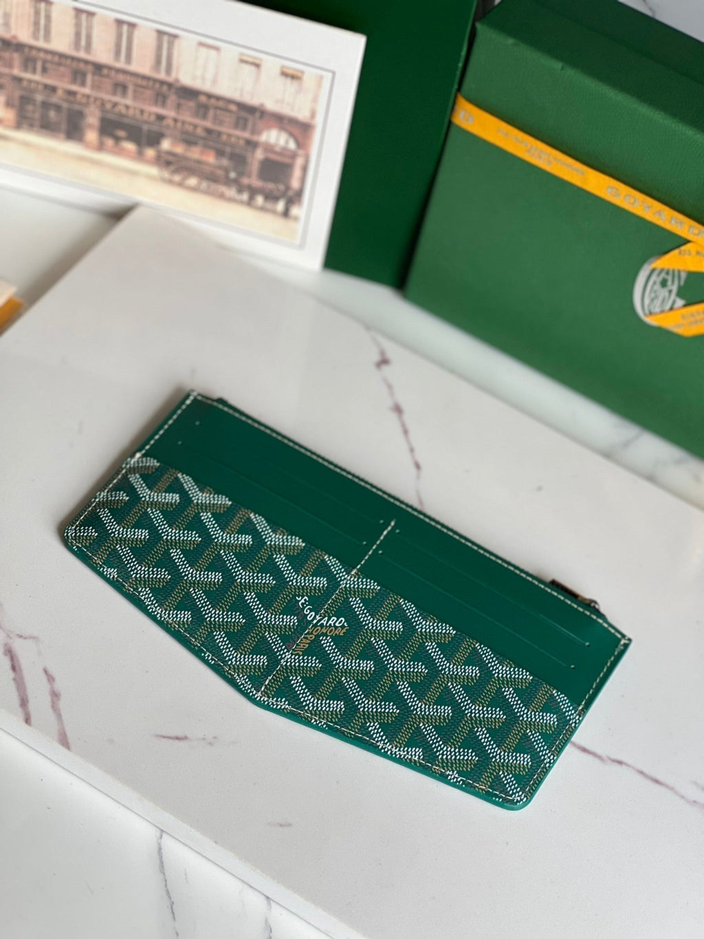 Goyard Insert Louise 21 in Green Goyardine Canvas Bag