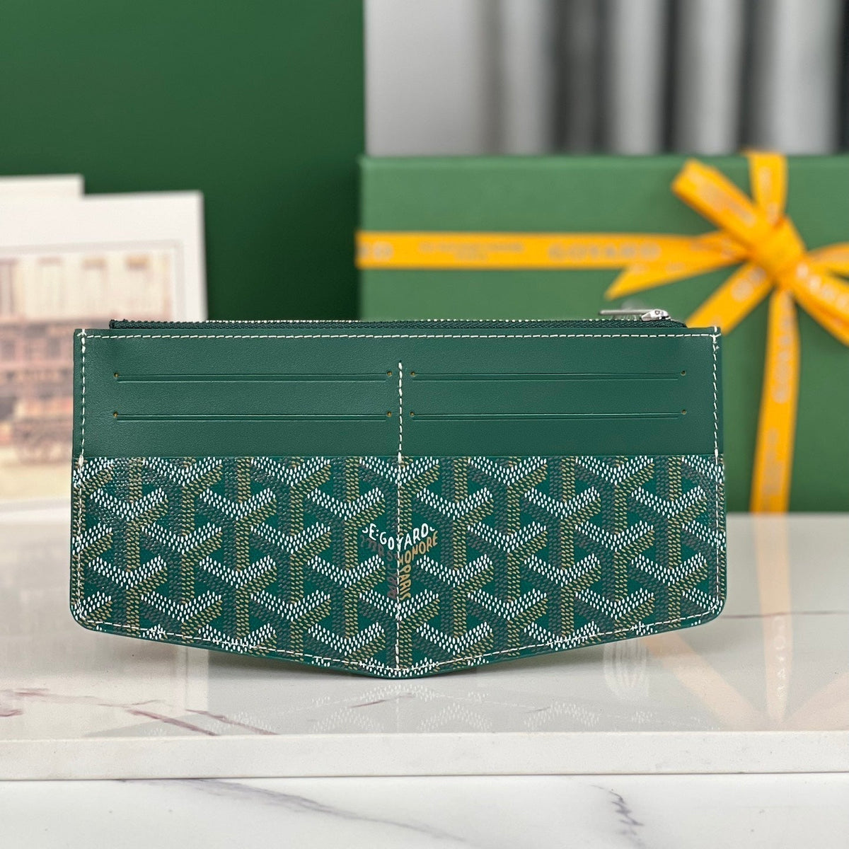 Goyard Insert Louise 21 in Green Goyardine Canvas Bag