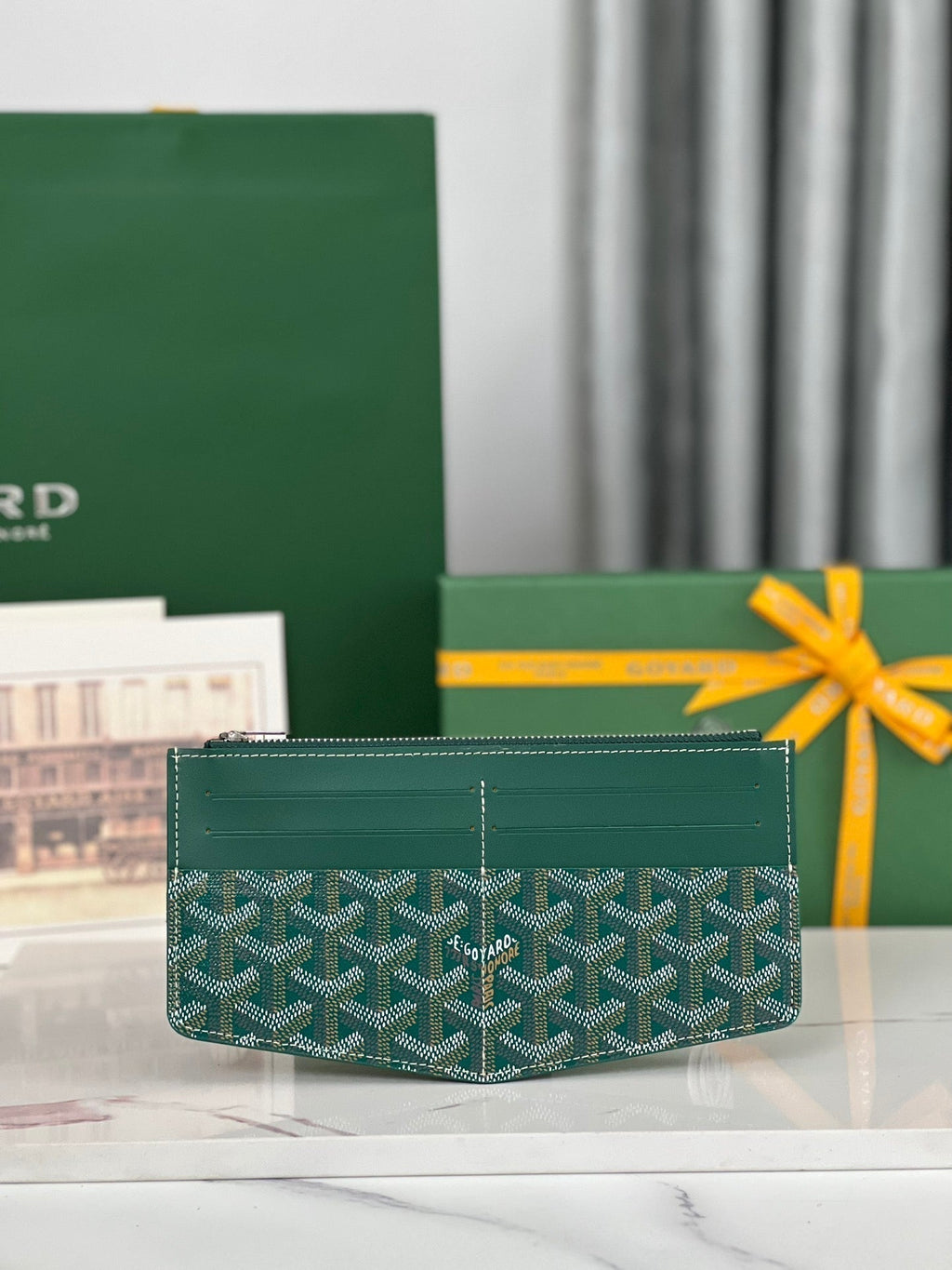 Goyard Insert Louise 21 in Green Goyardine Canvas Bag