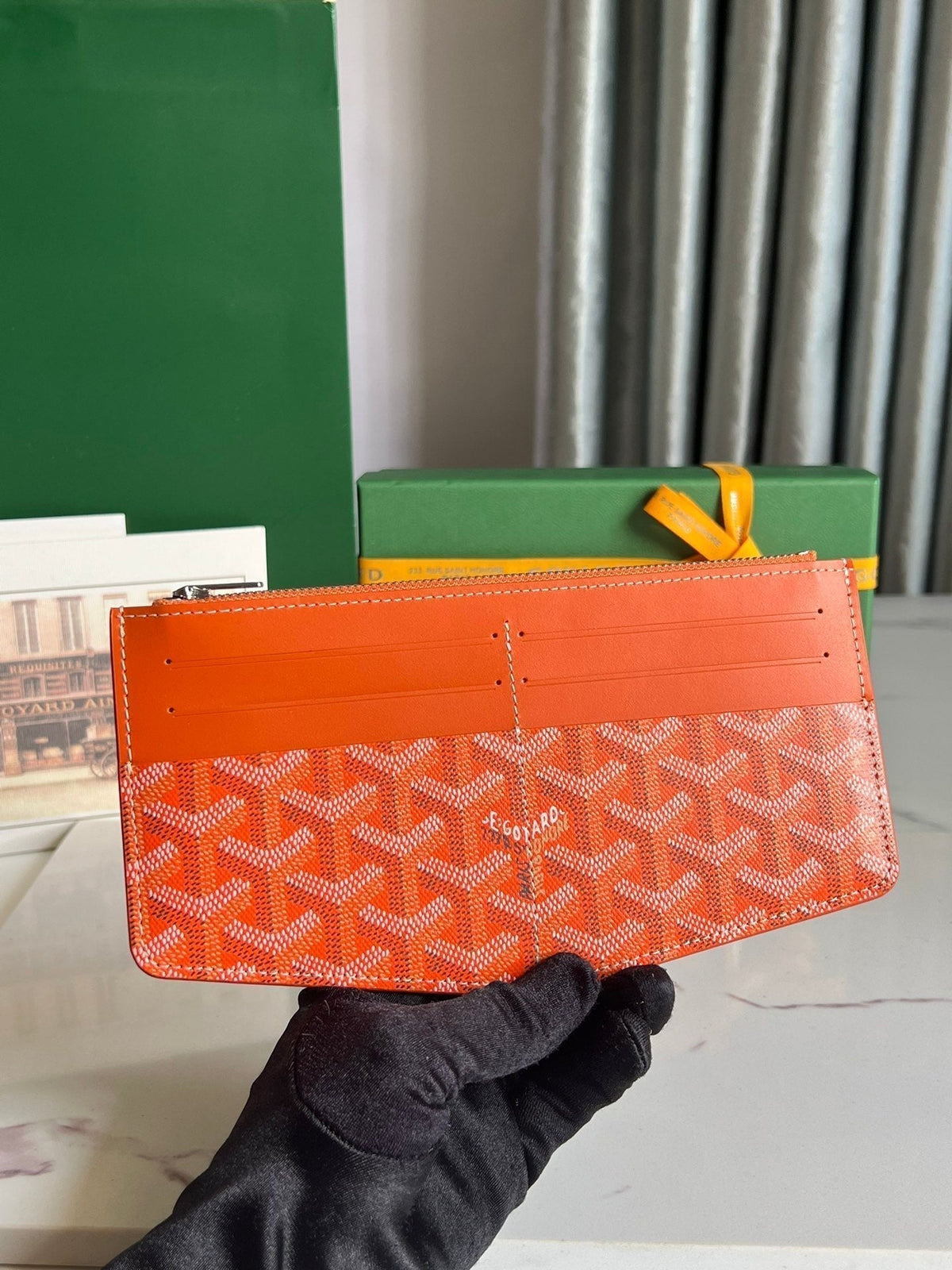 Goyard Insert Louise 21 in Red Orange Goyardine Canvas Bag